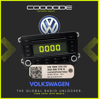 CODICE AUTORADIO VOLKSWAGEN